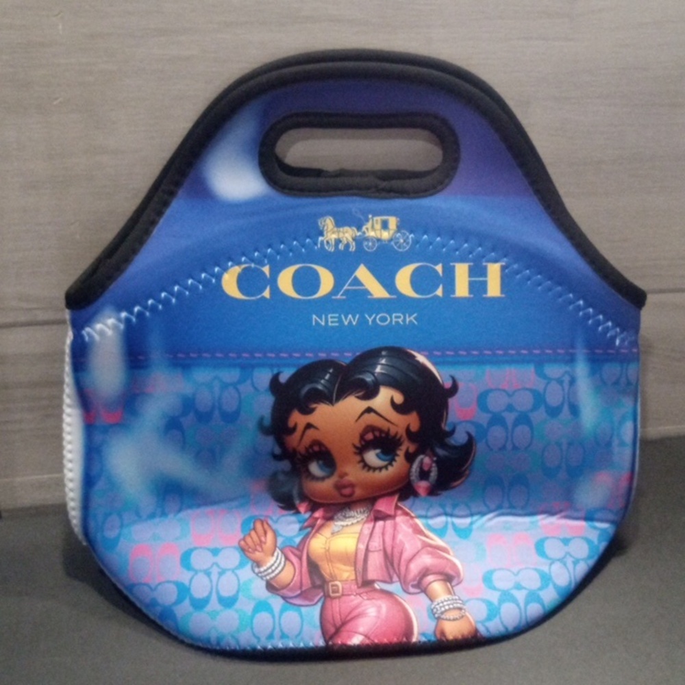 Coach Blue Betty Boop Graphic Neoprene Tote